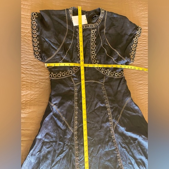 Isabel Marant Dress With Beaded Flutter Sleeve Dress $3200 NWT Size L - Picture 10 of 15